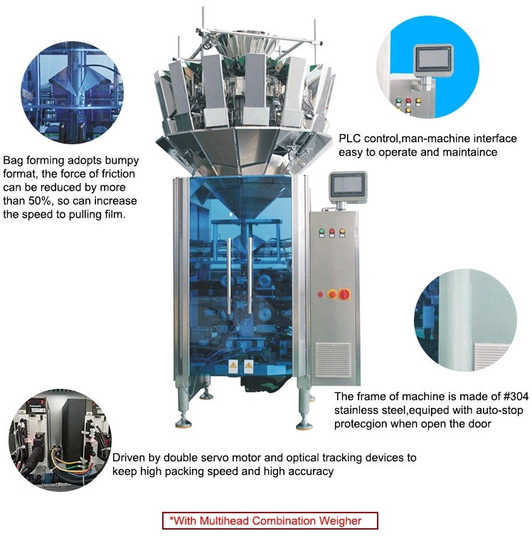 Vffs Food Vertical Packing Machine with Automatic Weighing of Large Particles